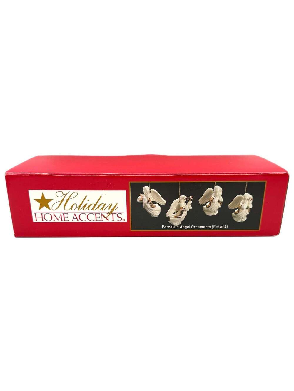 Set of 4 Vintage Holiday Home Accents Porcelain Angel Ornaments – Original Box